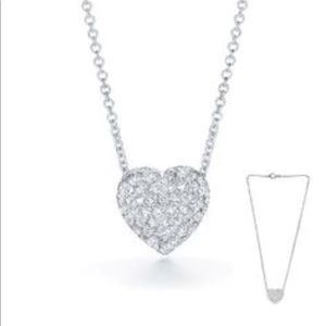 FLASH SALE Large CZ heart pendant on 20” chain